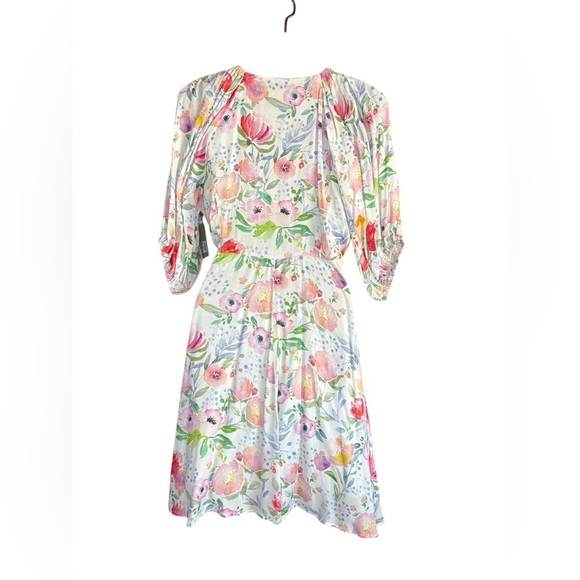 LUCY PARIS women’s azalea mini dress in white floral Linen size M NWT - Picture 5 of 15